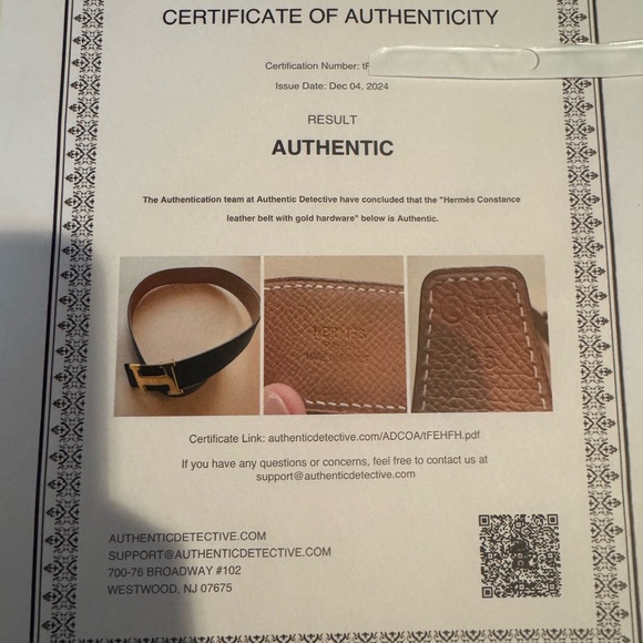 Hermes H Constance Black Brown Leather Belt GHW 65 cm 25.5" XSmall XS CoA - Picture 9 of 9
